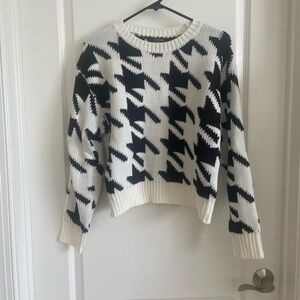Balboa houndstooth black white cropped oversized Sweater